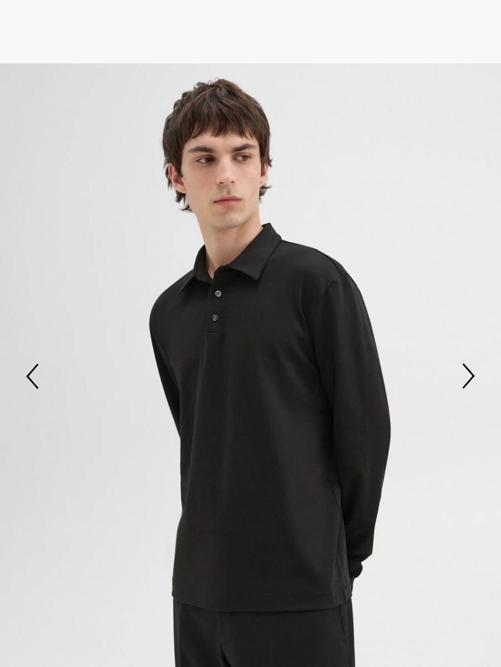 Theory - Men's Black Long-Sleeve Polo Shirt